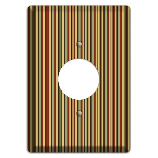 Red and Green Stripes Single Receptacle Wallplate