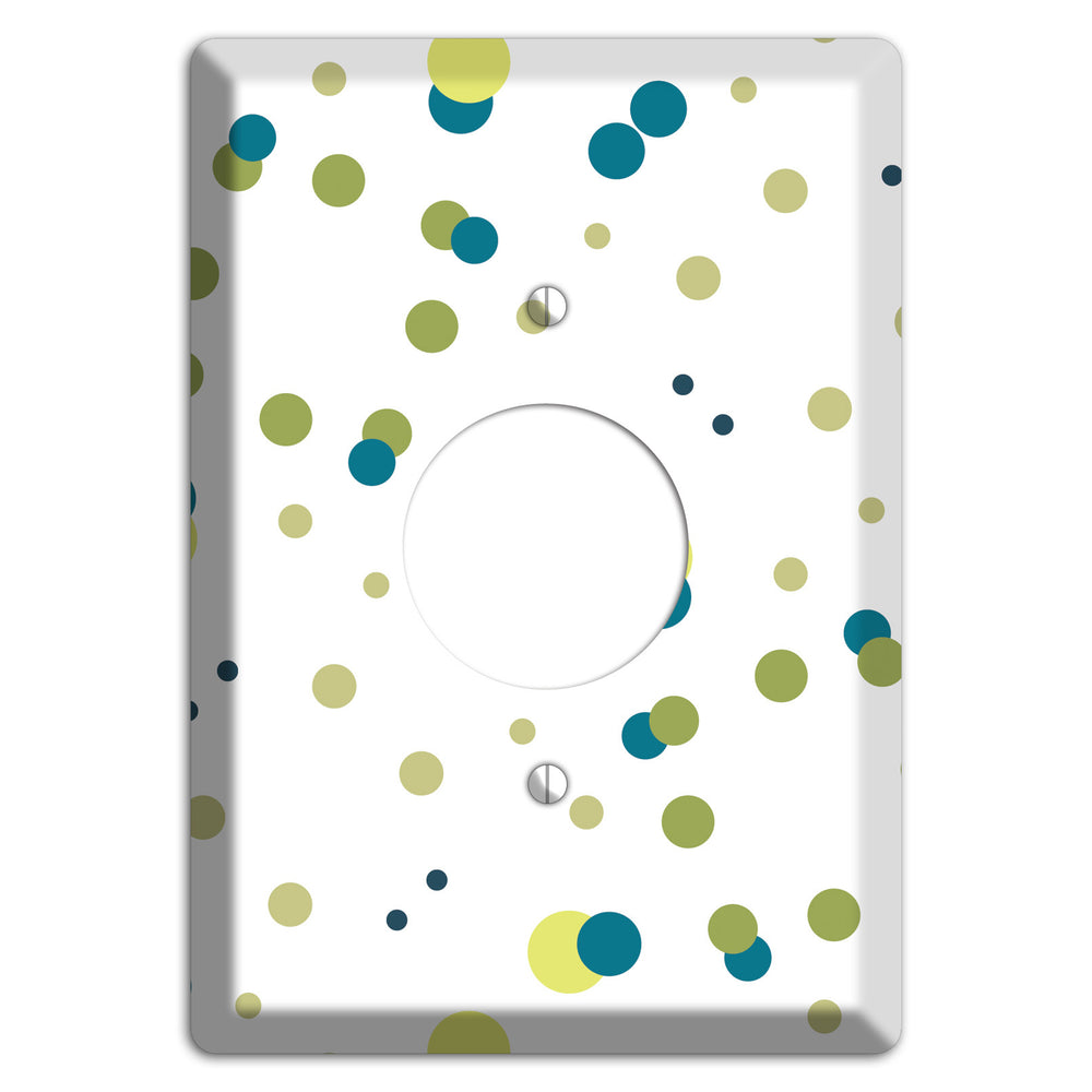 Multi Olive and Jade Small Dots Single Receptacle Wallplate