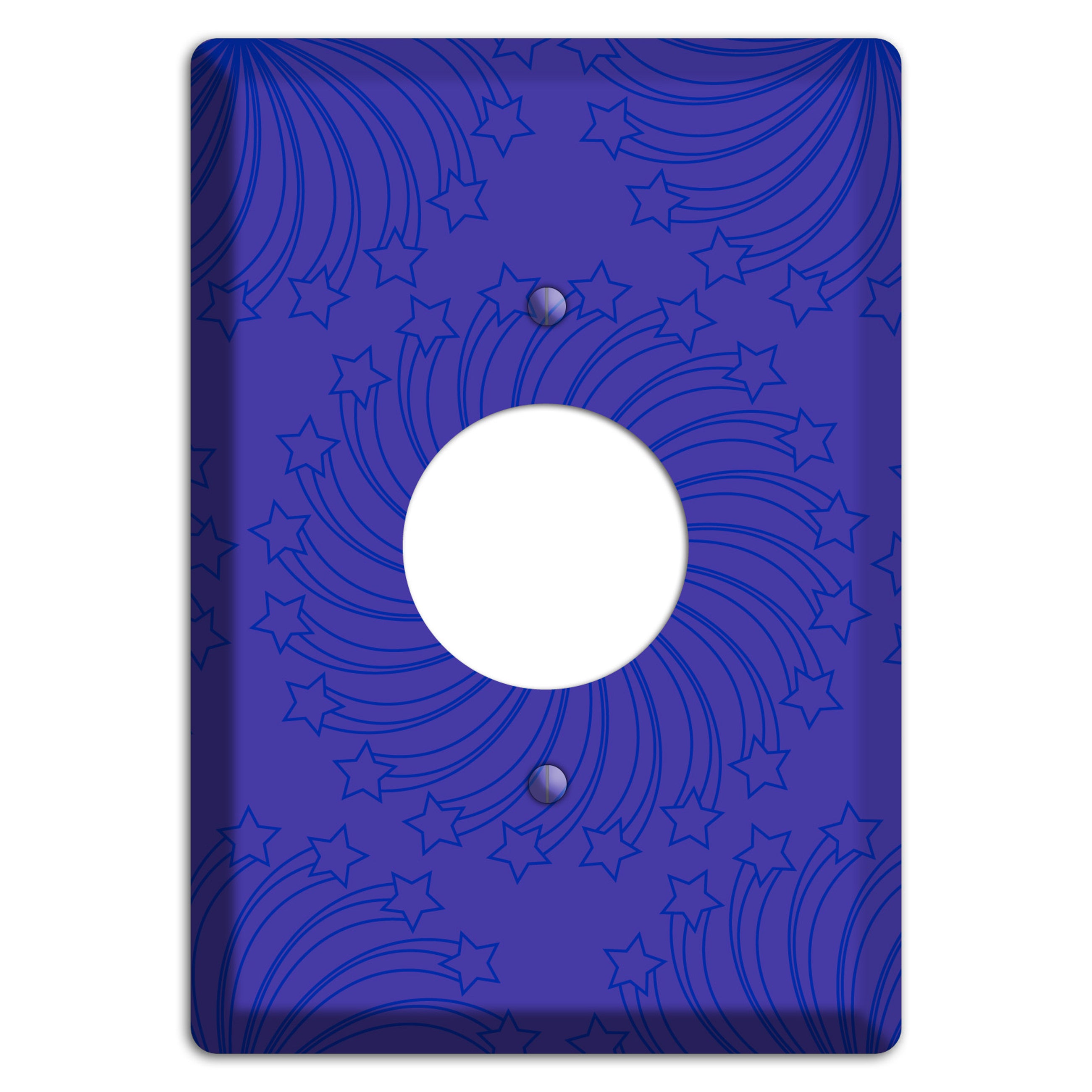 Multi Purple Star Swirl Single Receptacle Wallplate
