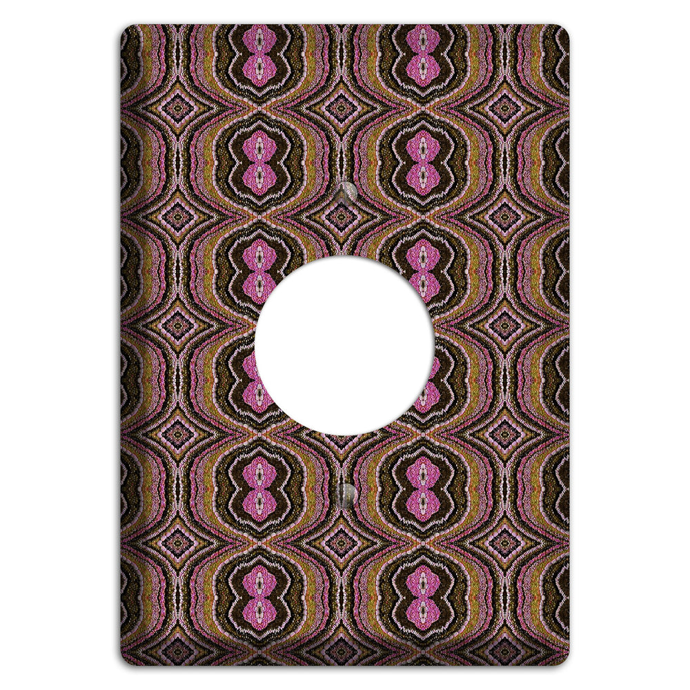 Pink and Brown Tapestry Single Receptacle Wallplate