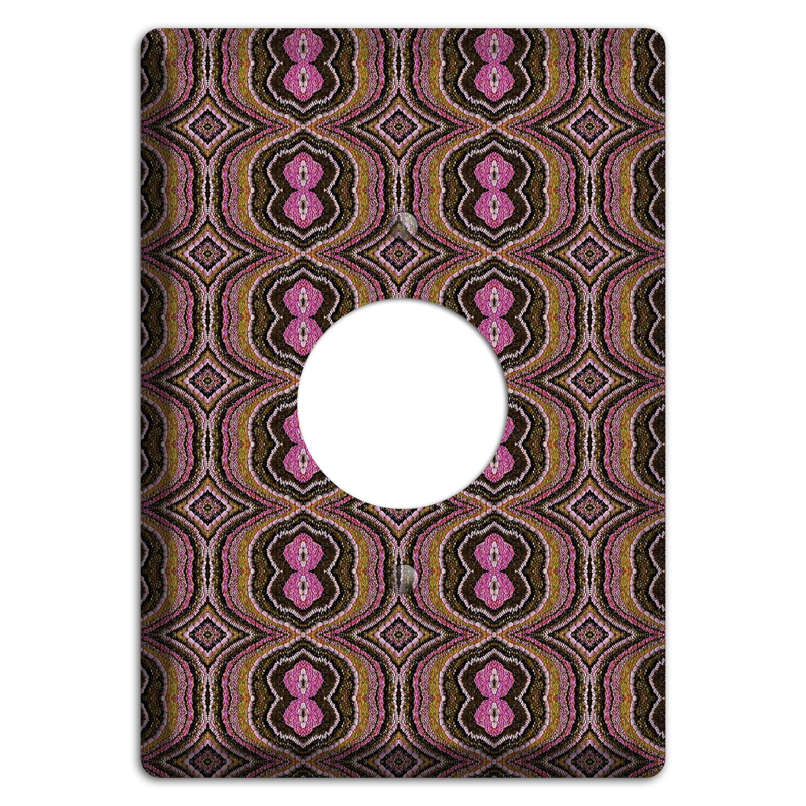 Pink and Brown Tapestry Single Receptacle Wallplate