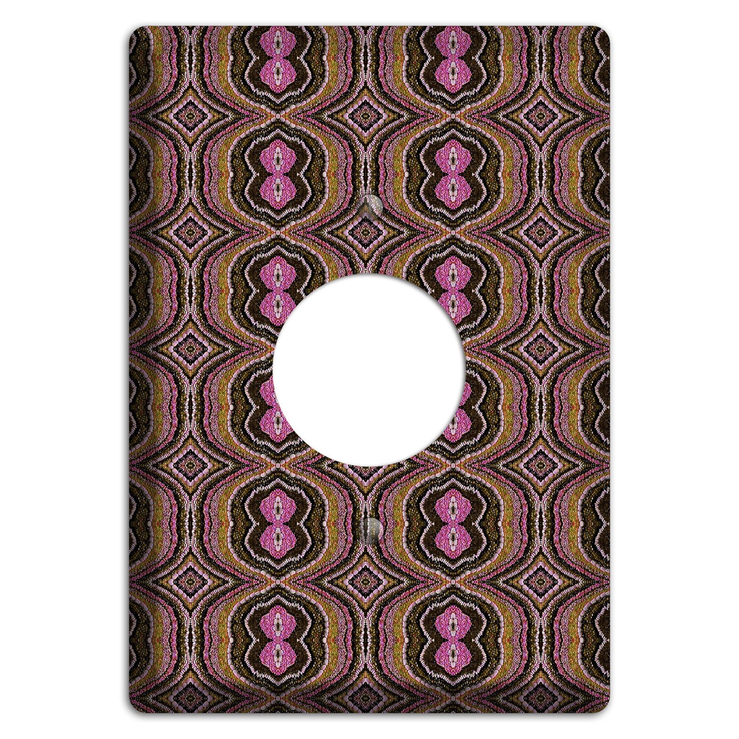 Pink and Brown Tapestry Single Receptacle Wallplate