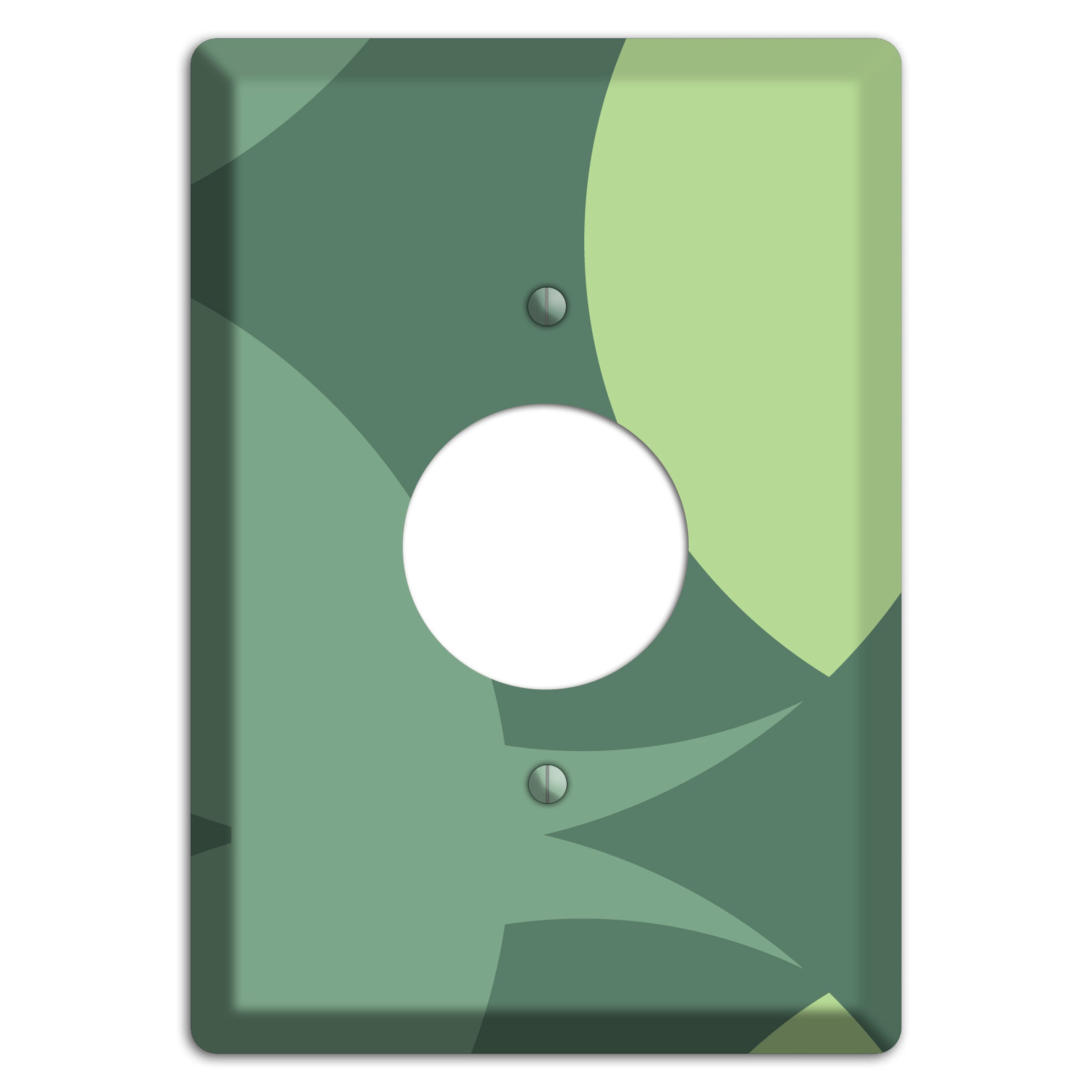 Green Abstract Single Receptacle Wallplate