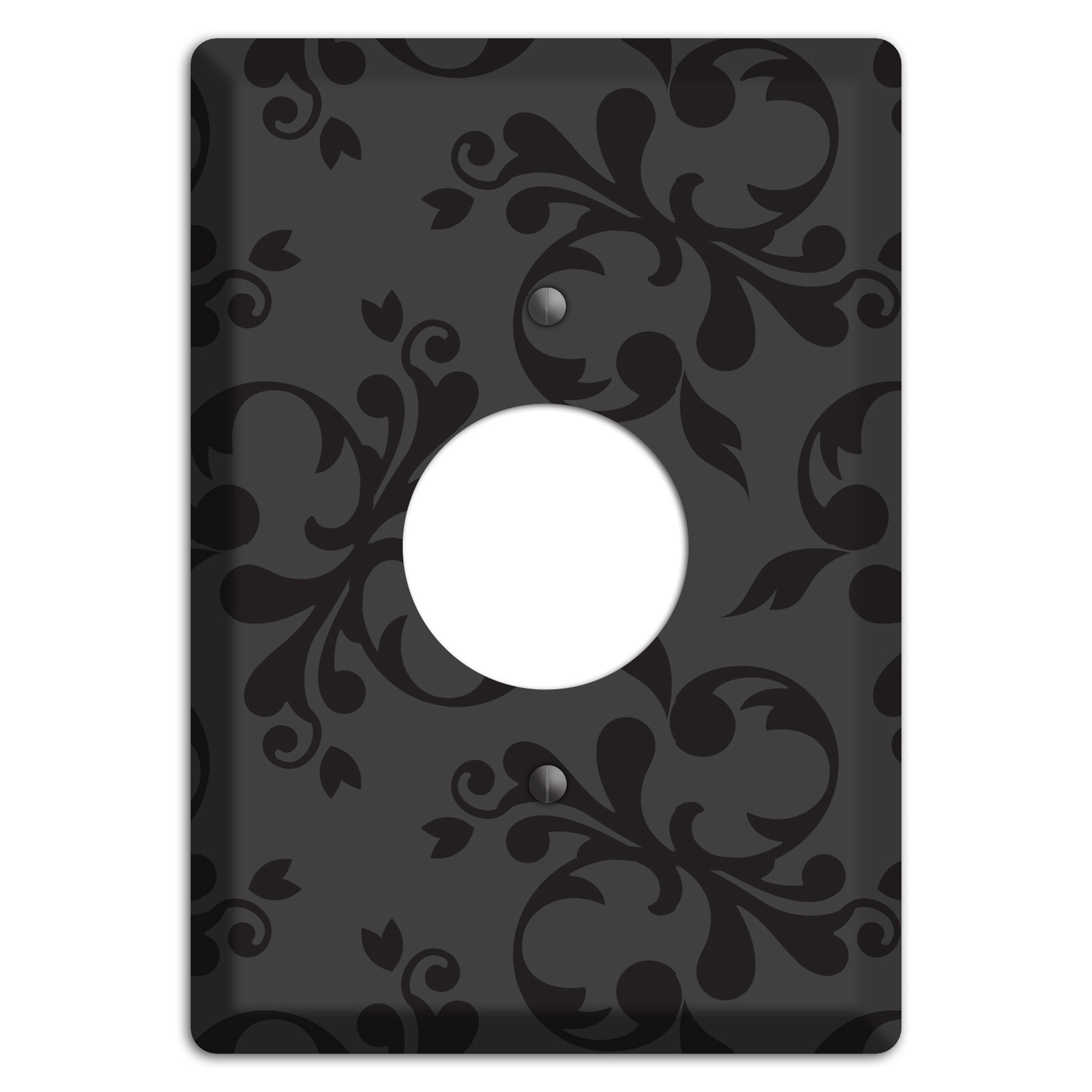 Grey Victorian Toile Single Receptacle Wallplate