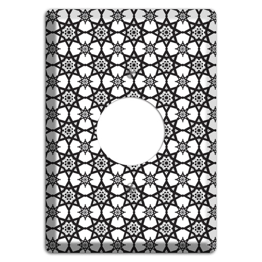 White and Black Arabesque Single Receptacle Wallplate