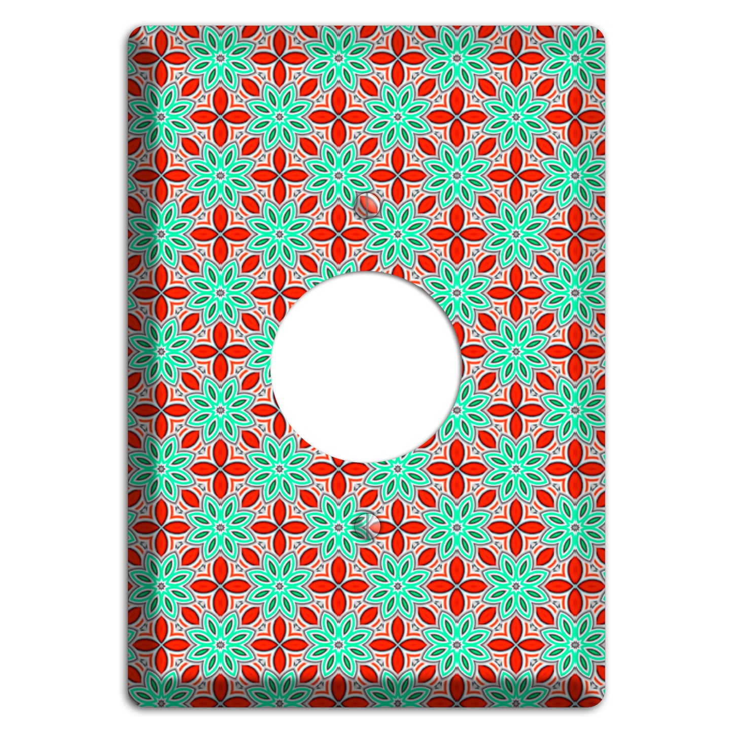 Green and Red Foulard Single Receptacle Wallplate
