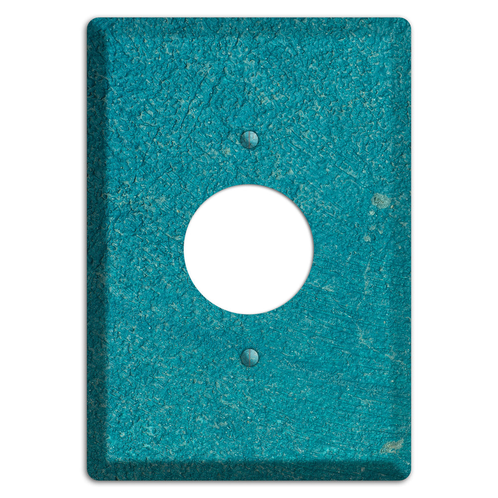 Teal concrete Single Receptacle Wallplate