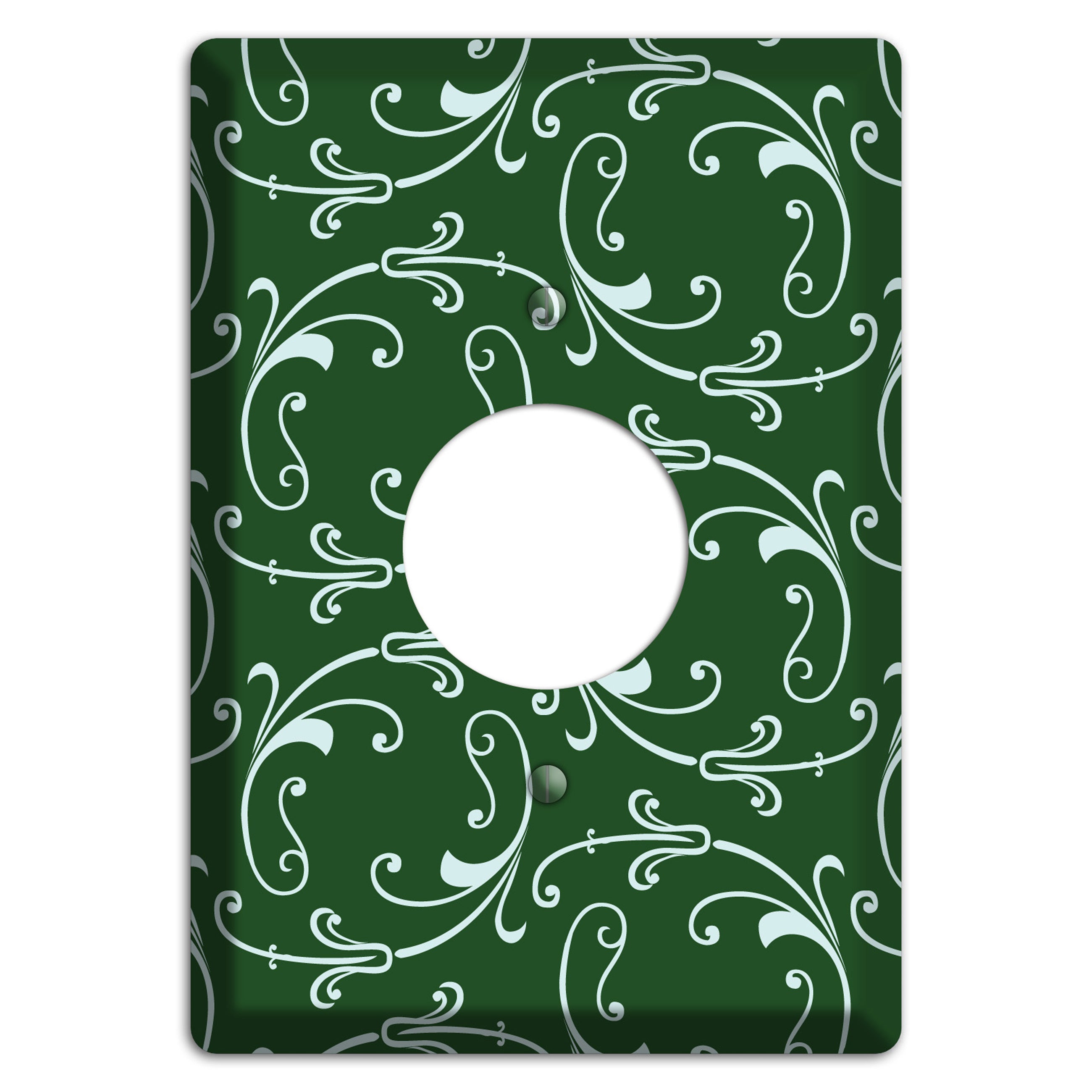 Green Victorian Sprig Single Receptacle Wallplate