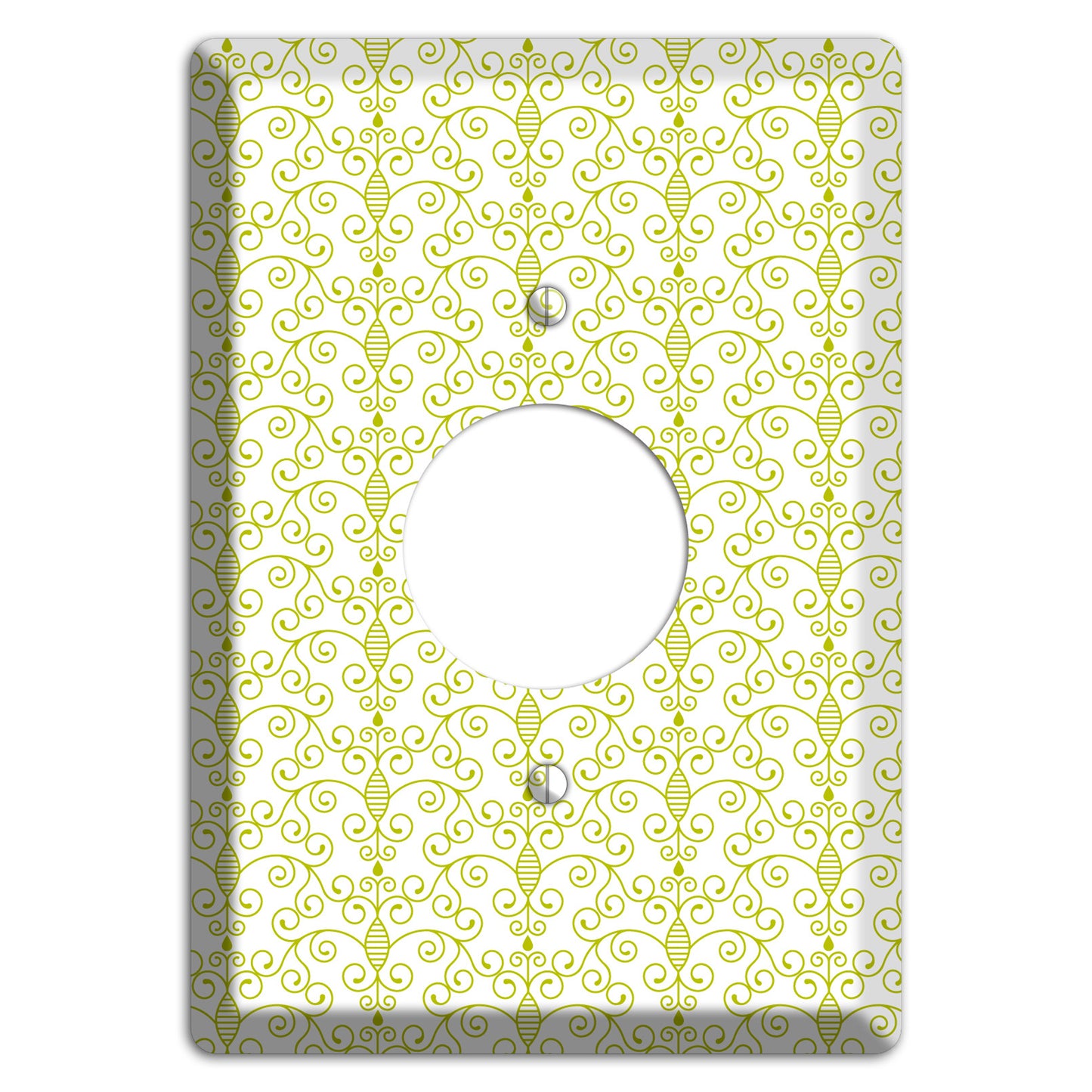 Olive Toile Half Drop Single Receptacle Wallplate