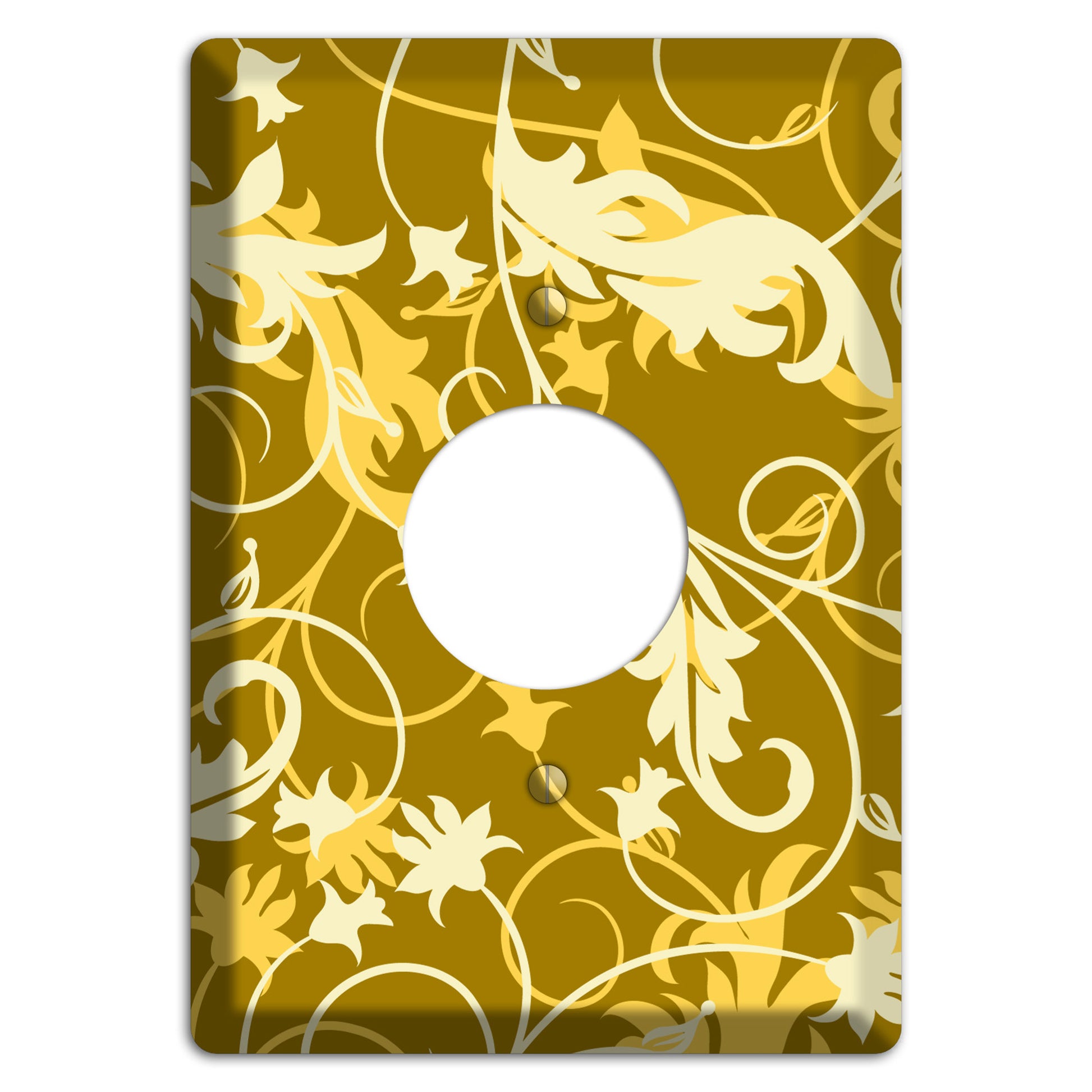 Brown and Tan Victorian Sprig Single Receptacle Wallplate