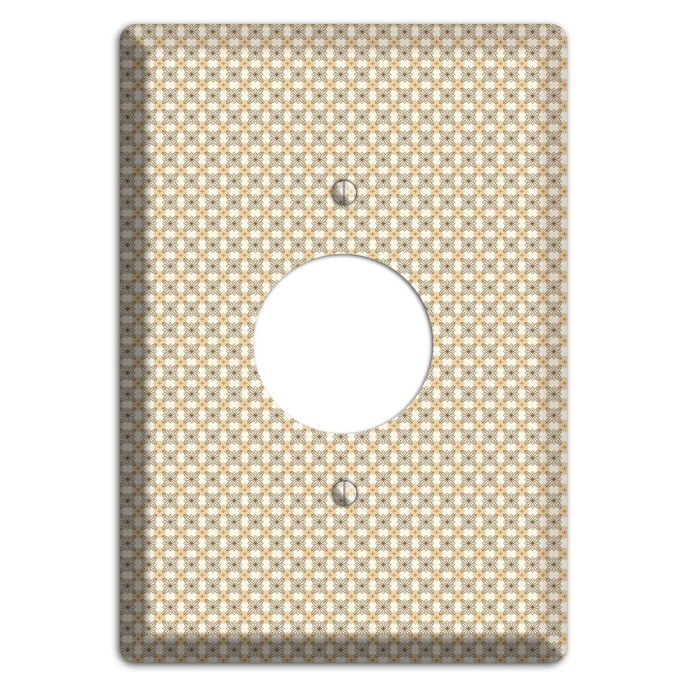 Multi Beige Tiled Arabesque Single Receptacle Wallplate