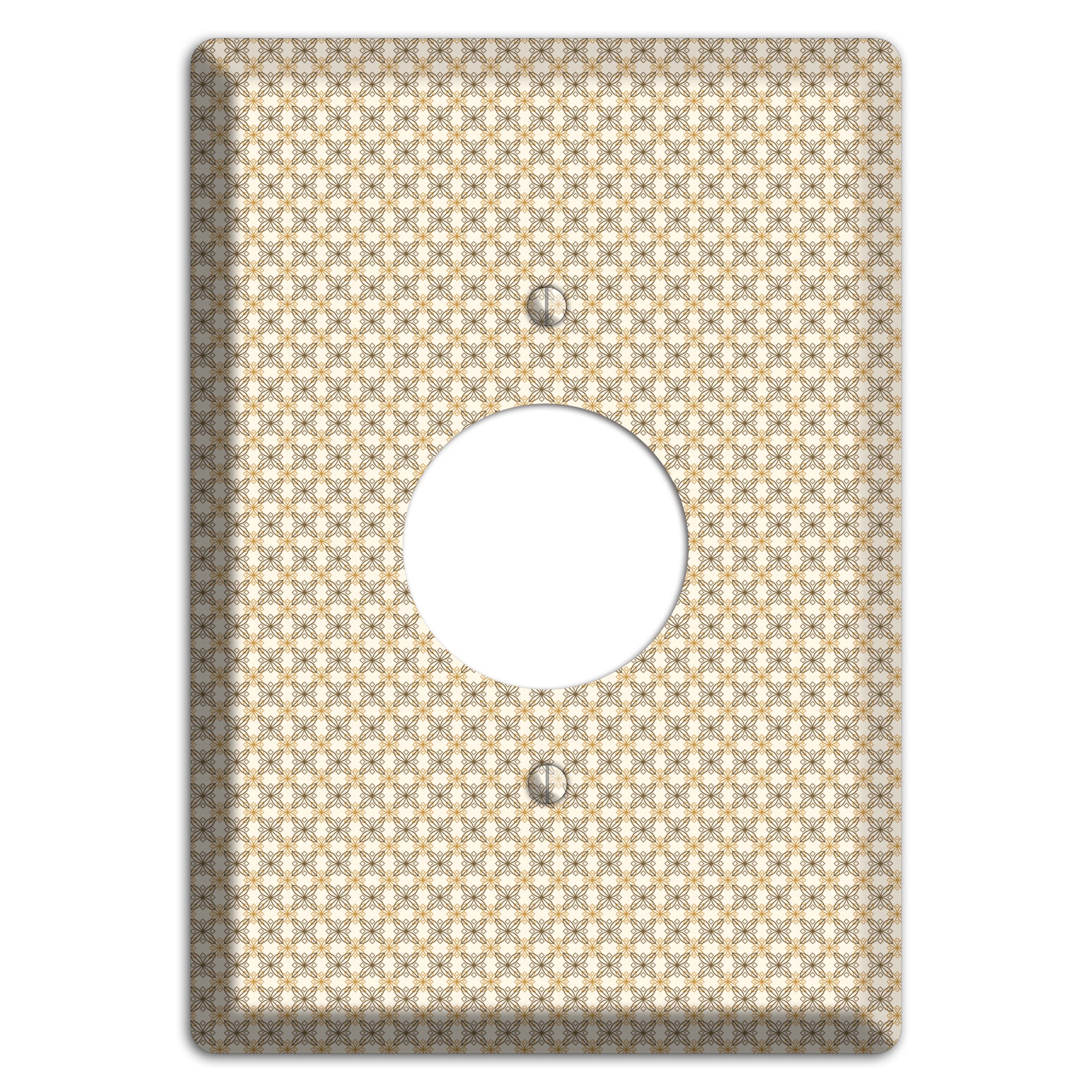 Multi Beige Tiled Arabesque Single Receptacle Wallplate