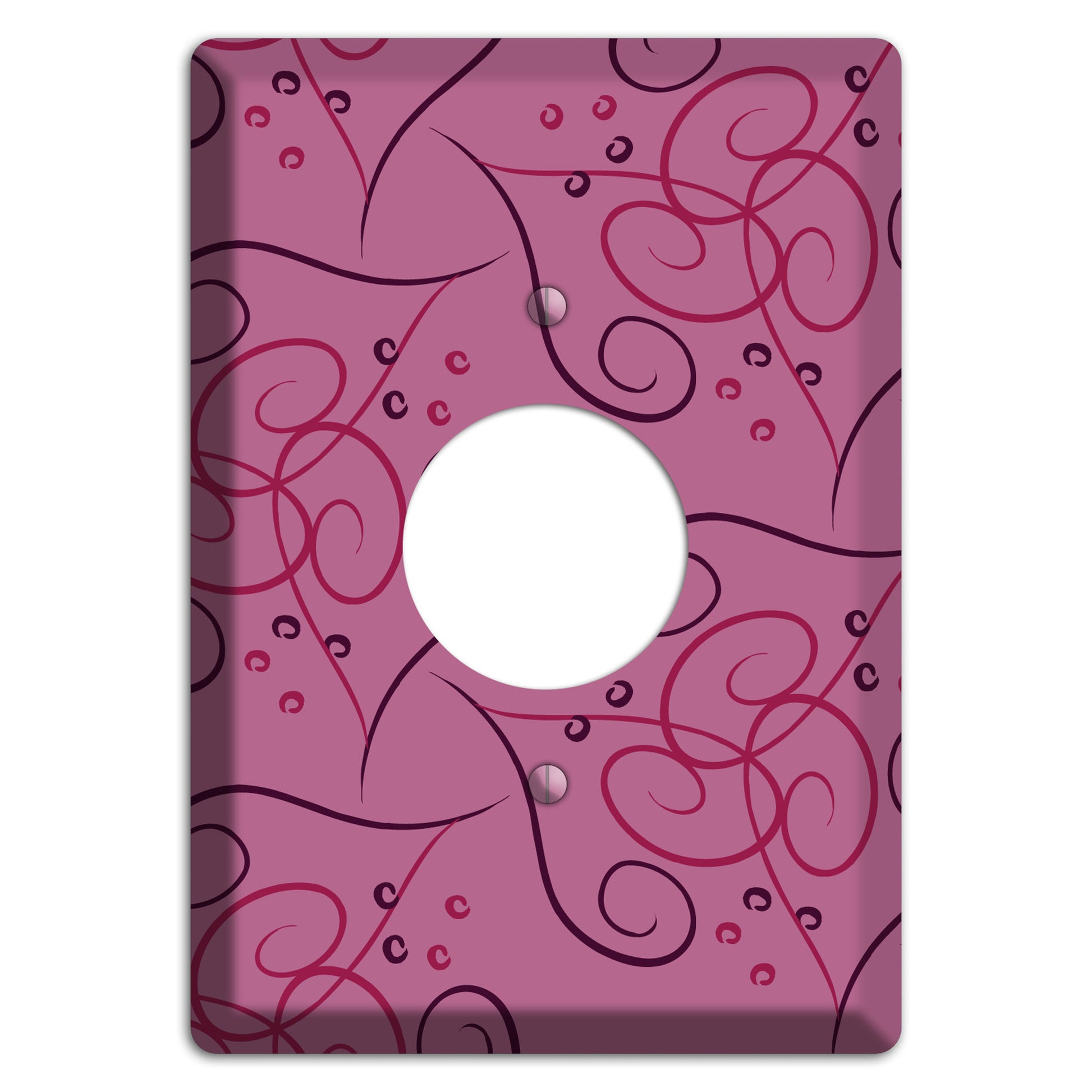 Pink Scroll Hearts Single Receptacle Wallplate