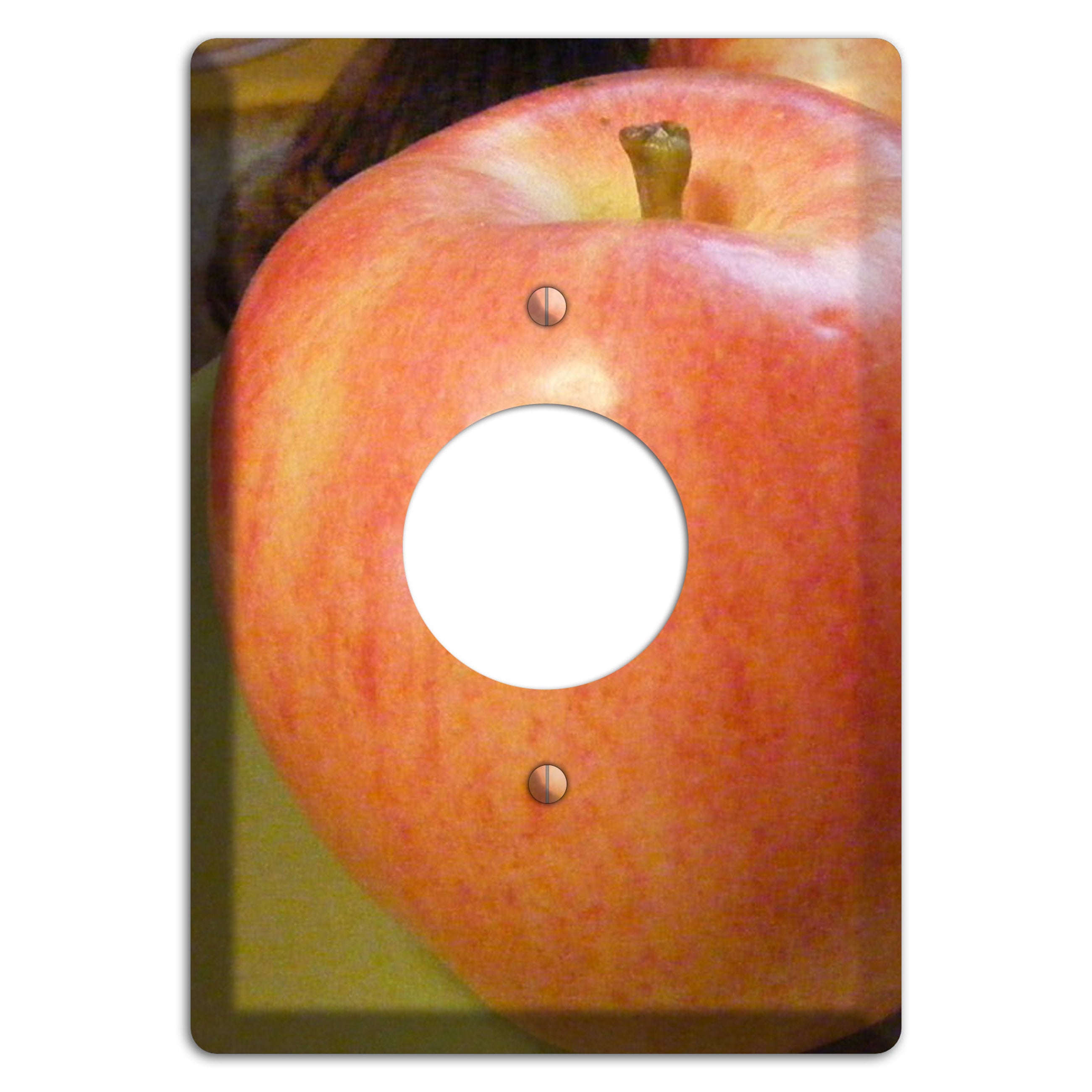 Large Apple Single Receptacle Wallplate