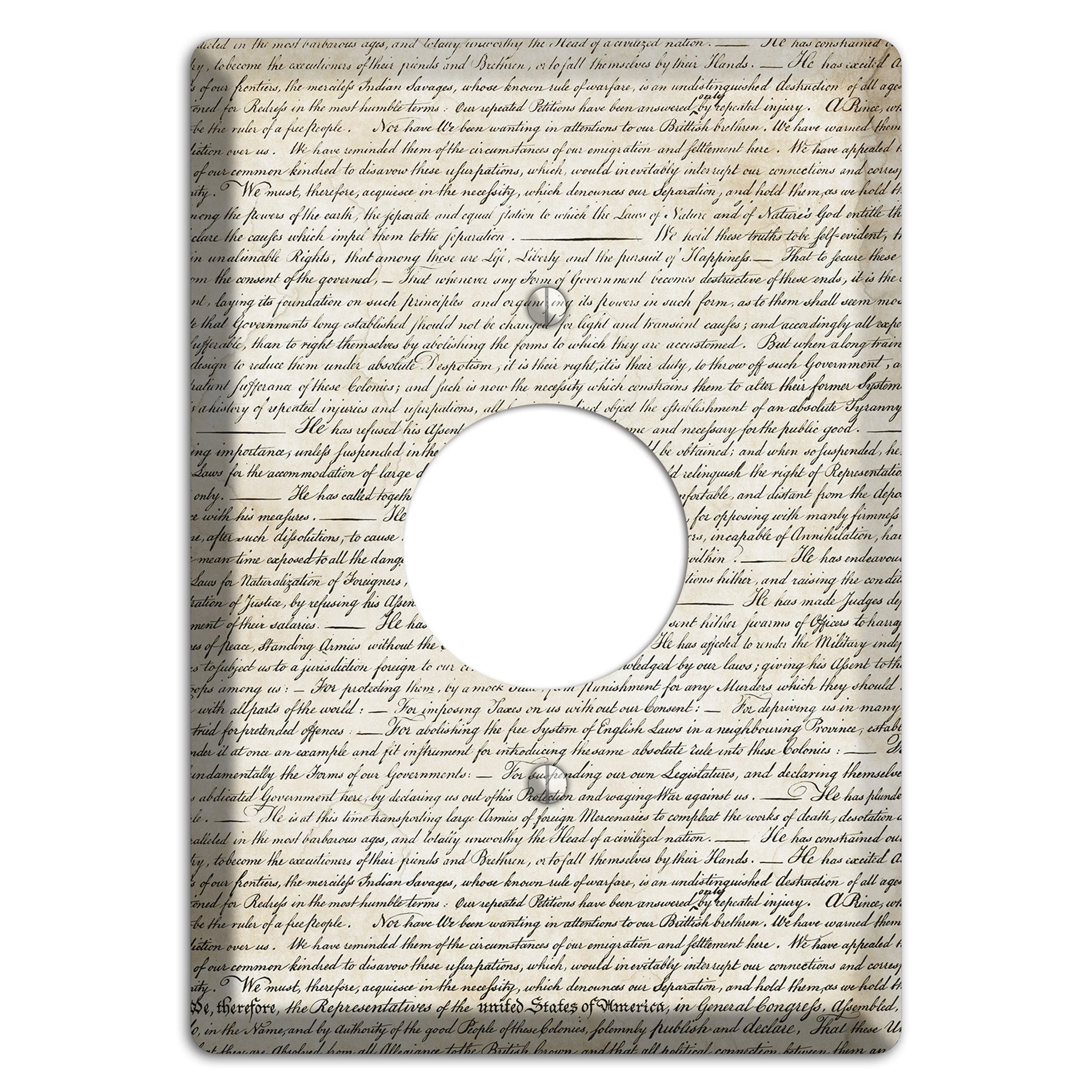Stained Script Single Receptacle Wallplate