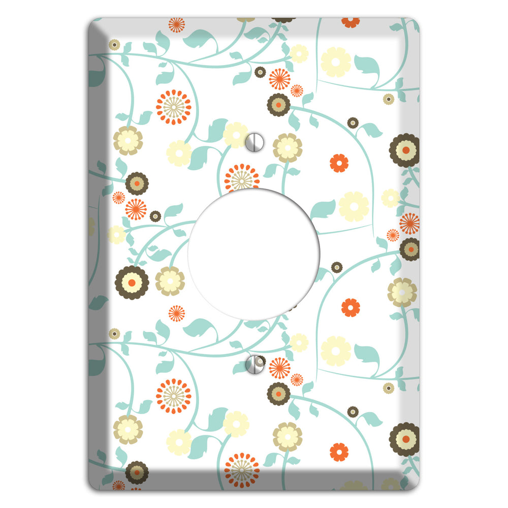 Cute Flowers Single Receptacle Wallplate