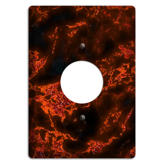 Black and Red Marble Single Receptacle Wallplate