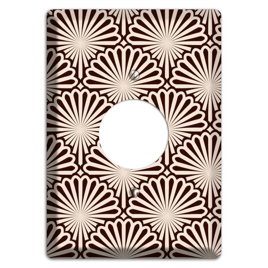 Black and White Deco Scallop Fans Single Receptacle Wallplate