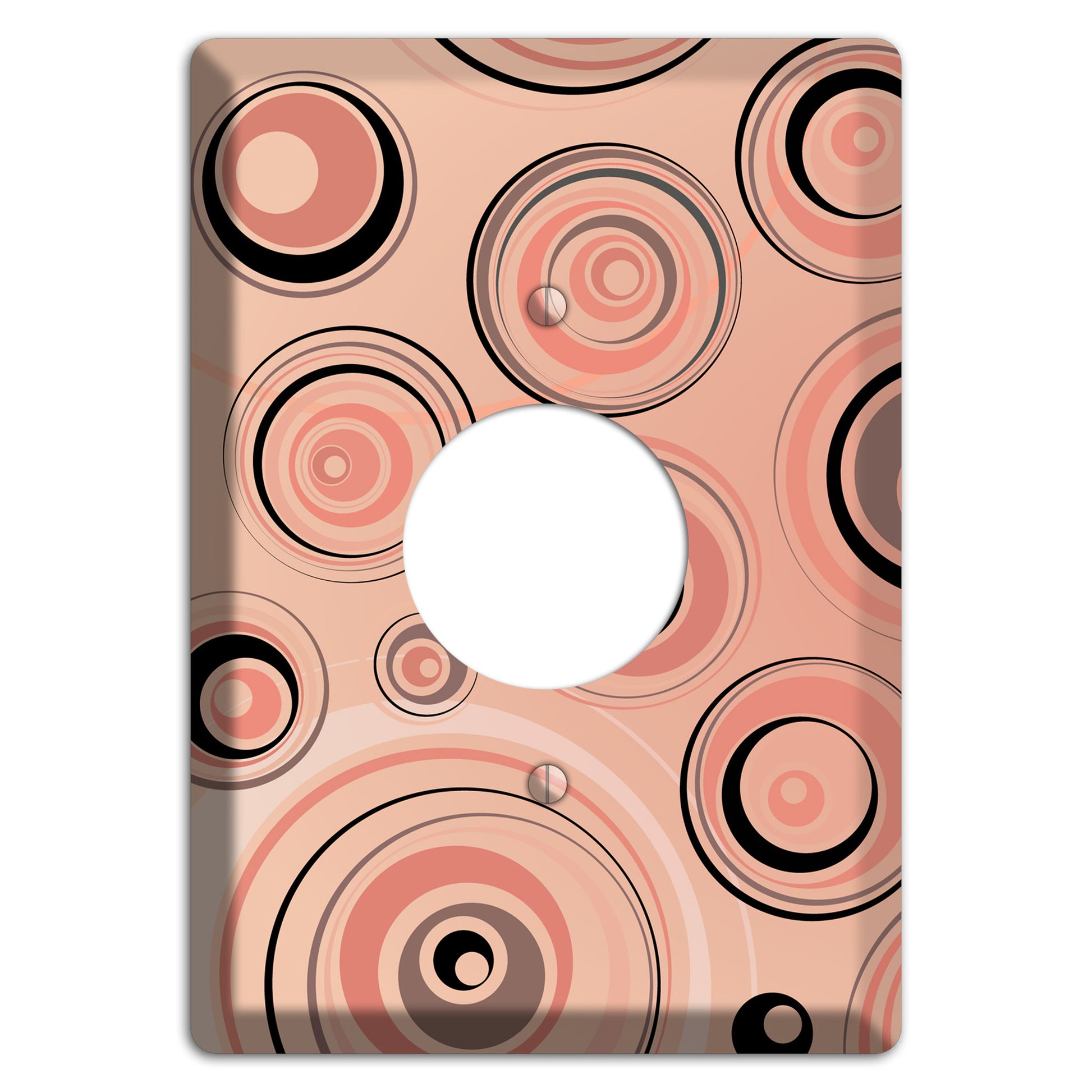 Salmon Circles Single Receptacle Wallplate
