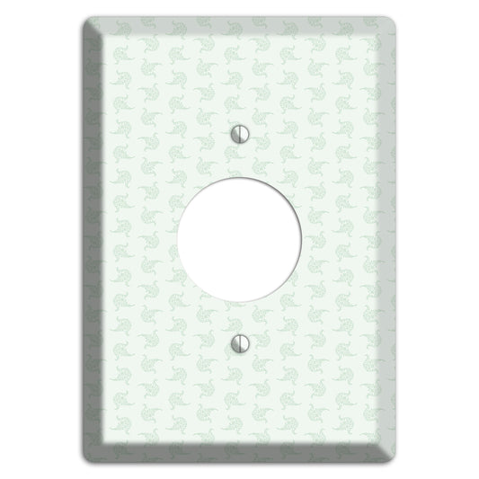 Mint Tiny Trefoil Cartouche Single Receptacle Wallplate