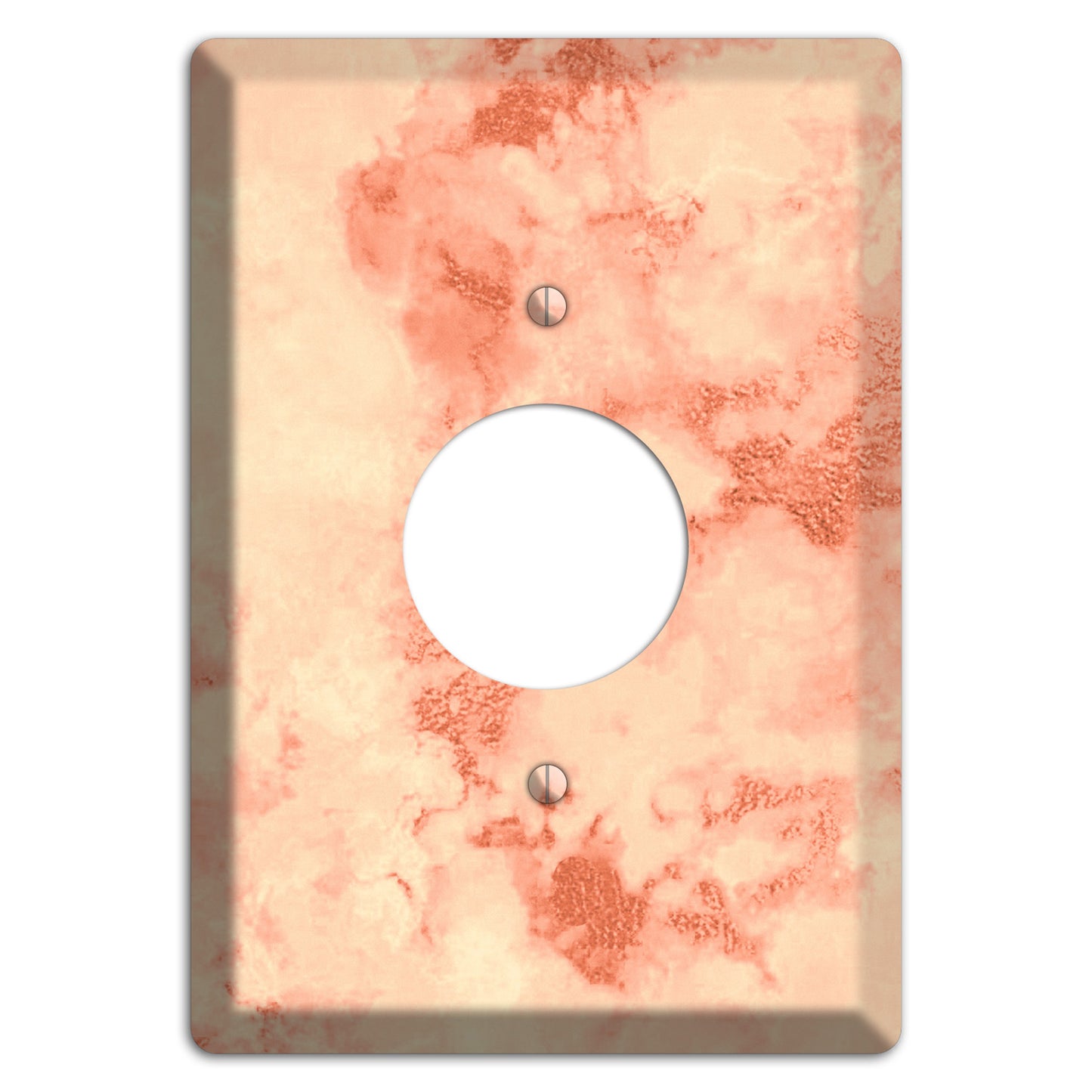 Apricot Peach Marble Single Receptacle Wallplate