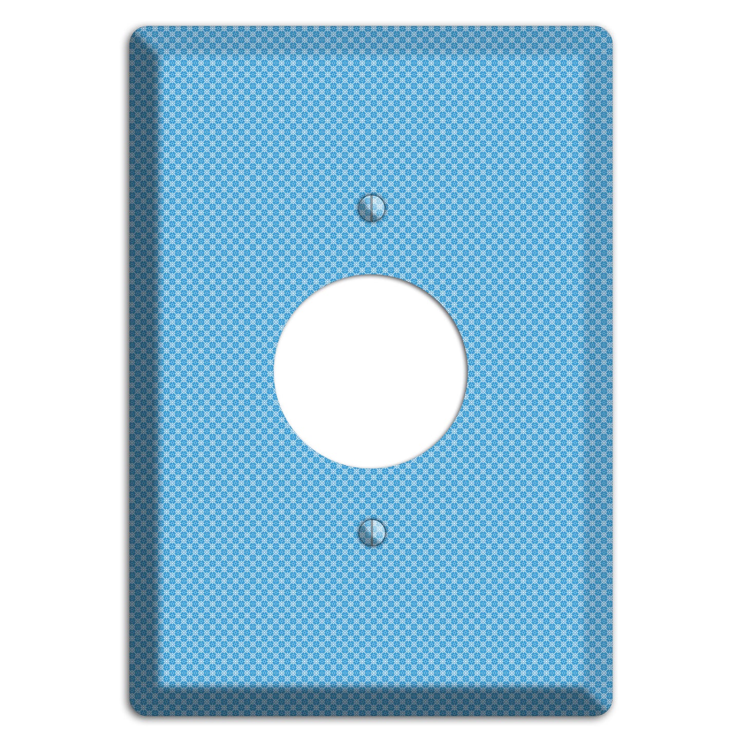 Light Blue Tiny Check Single Receptacle Wallplate