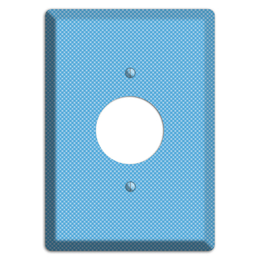 Light Blue Tiny Check Single Receptacle Wallplate