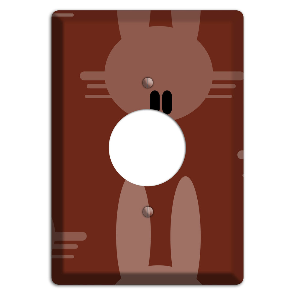 Maroon Bunny Single Receptacle Wallplate