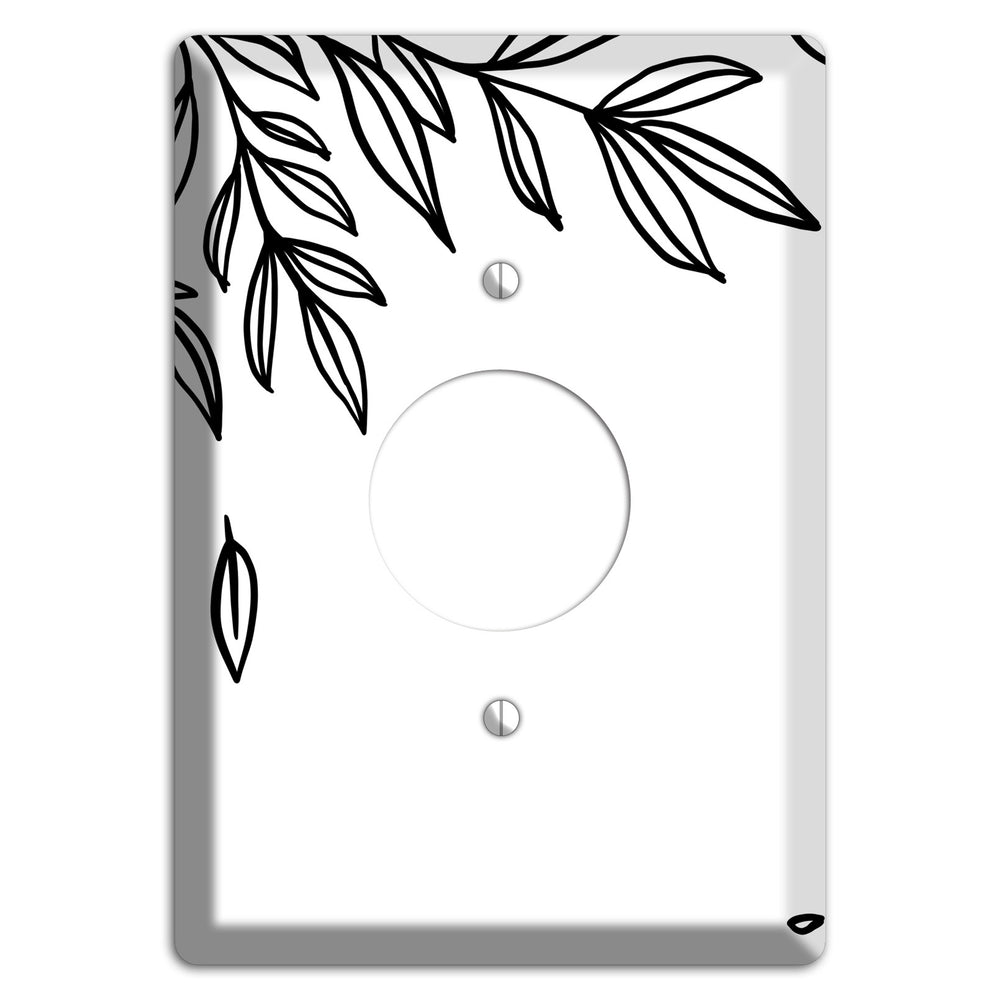 Hand-Drawn Floral 3 Single Receptacle Wallplate