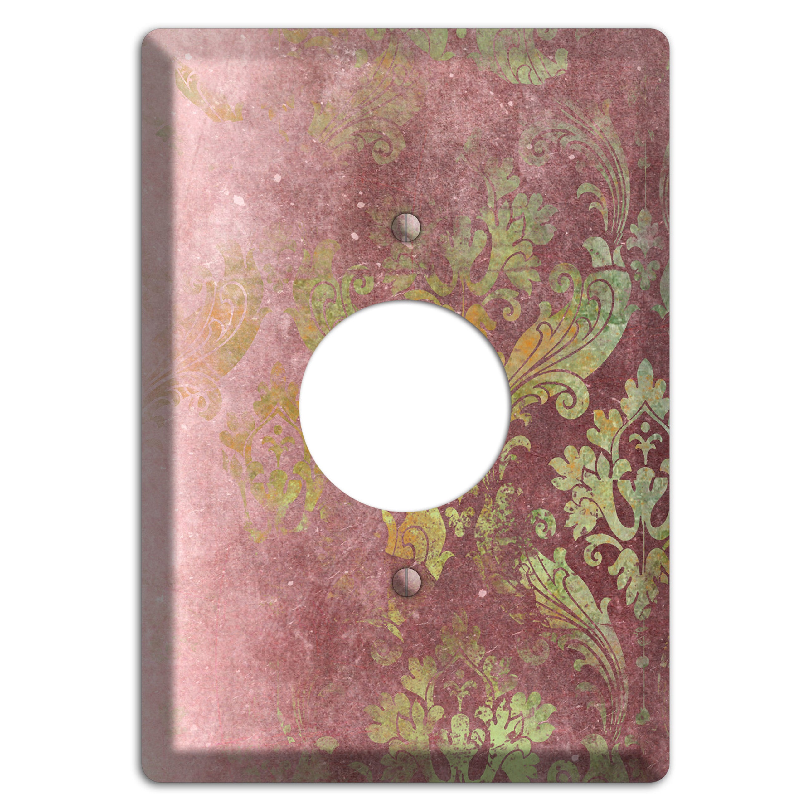 Roman Coffee Whimsical Damask Single Receptacle Wallplate