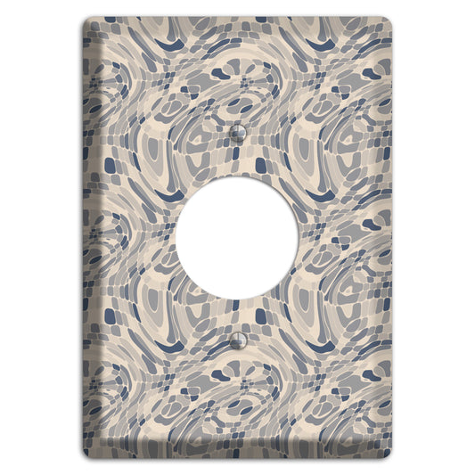 Blue and Beige Abstract 2 Single Receptacle Wallplate