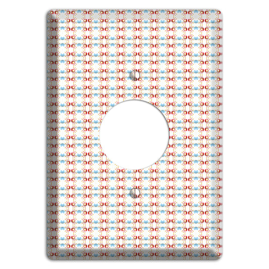Off White with Red Blue Retro Tapestry Single Receptacle Wallplate