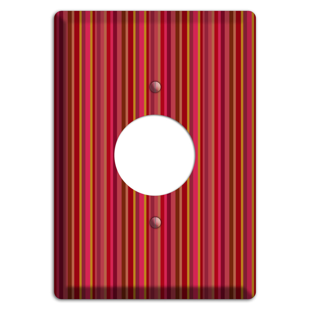 Multi Red Vertical Stripes 2 Single Receptacle Wallplate