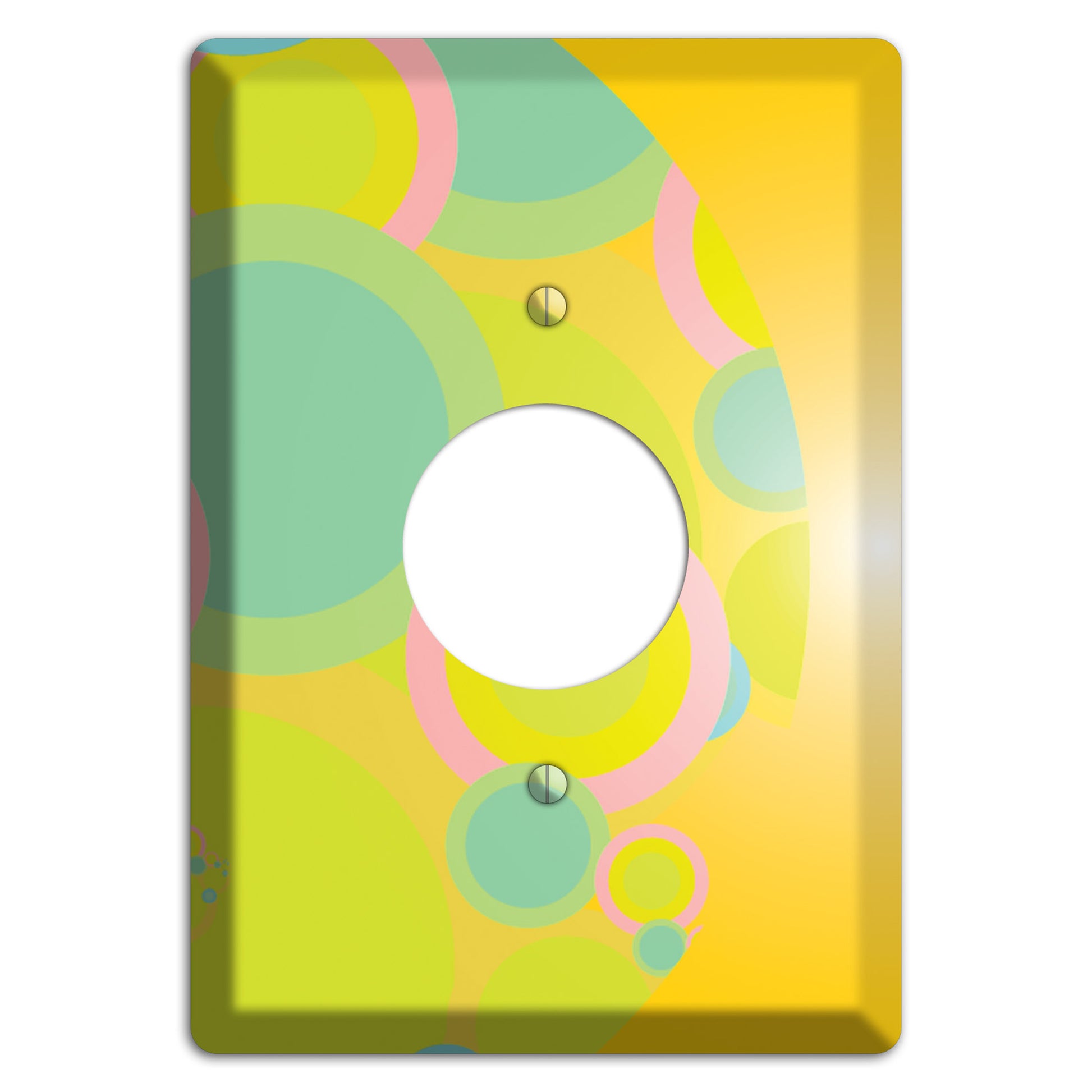 Yellow Circles Single Receptacle Wallplate