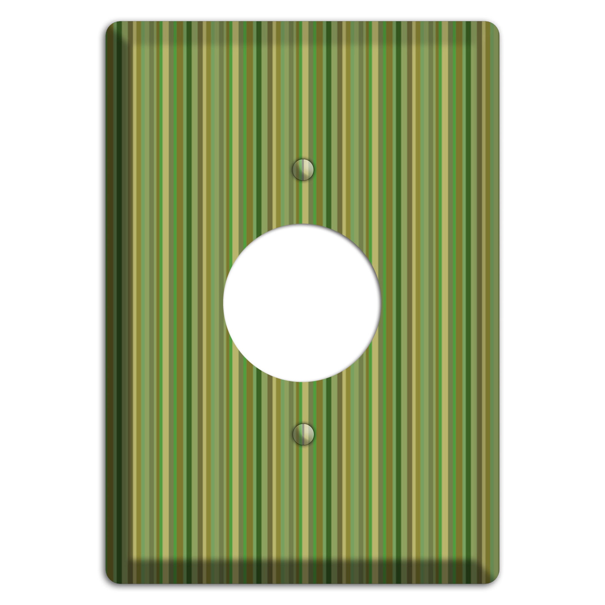 Multi Green Vertical Stripes Single Receptacle Wallplate