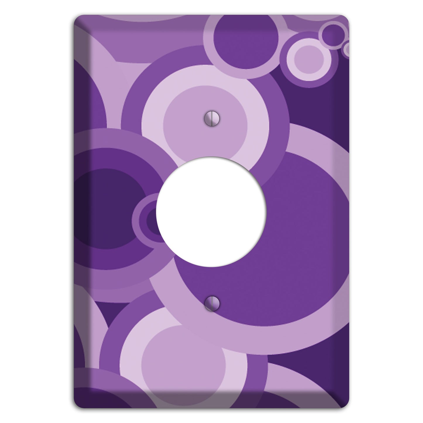 Purple Circles Single Receptacle Wallplate