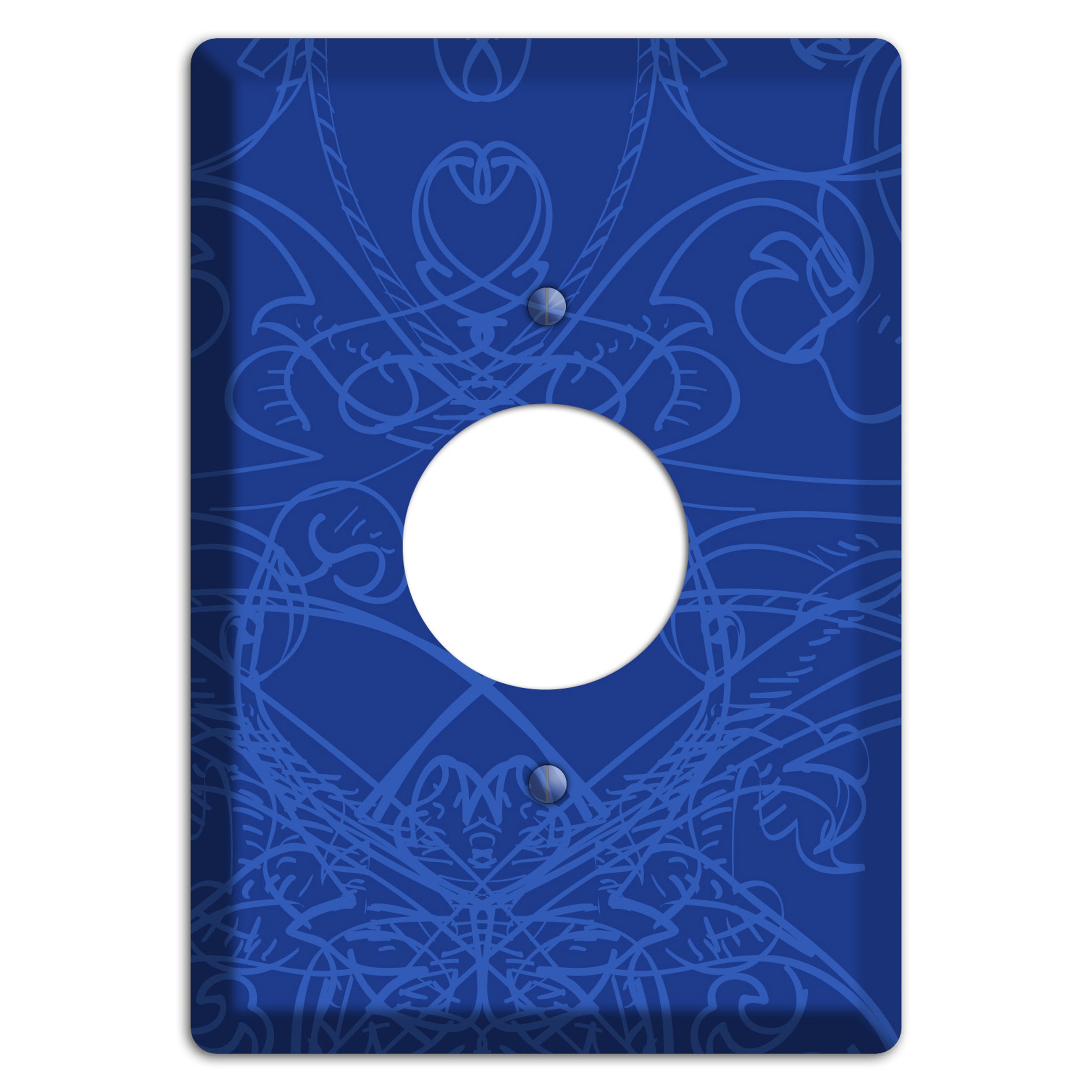 Blue Deco Sketch Single Receptacle Wallplate