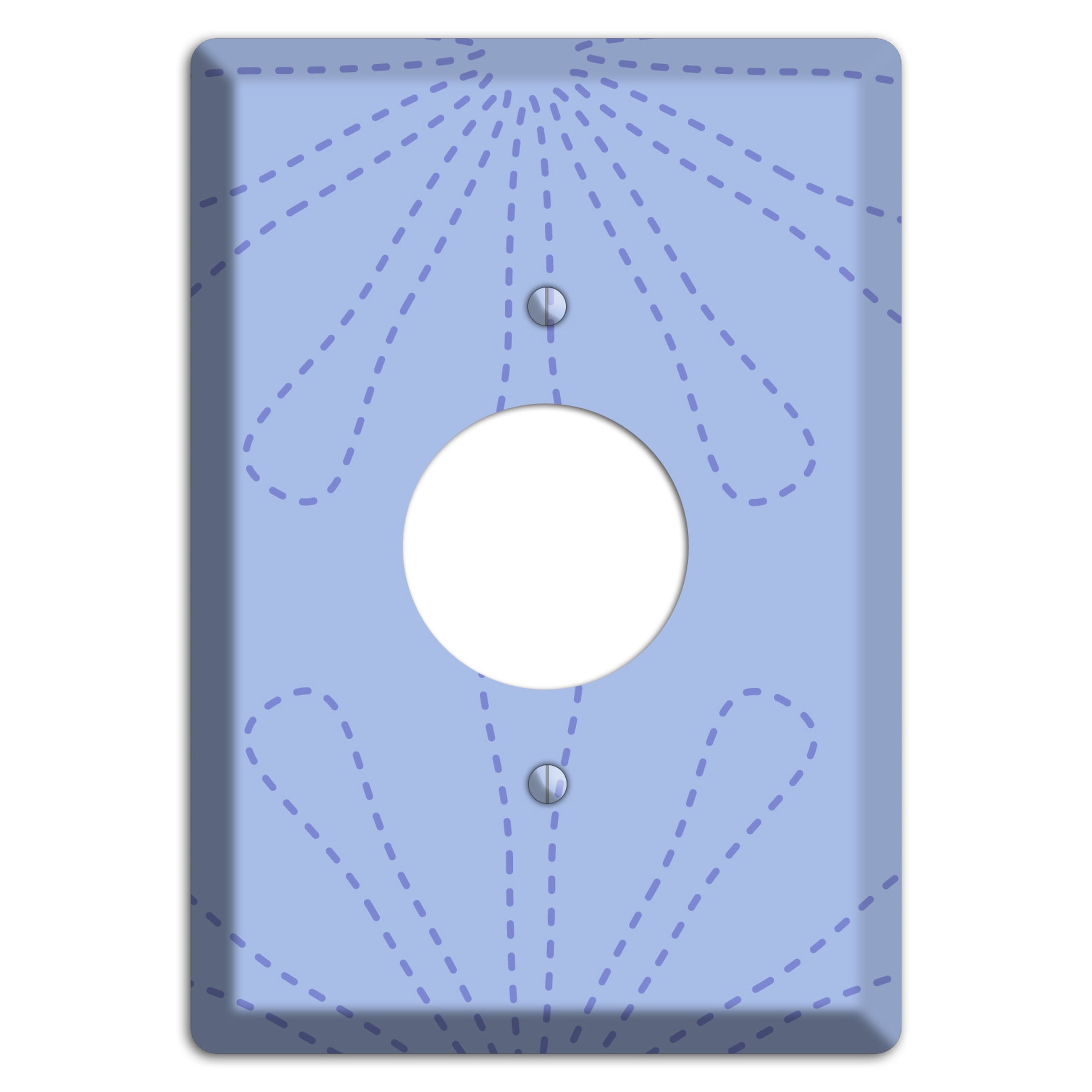 Periwinkle Retro Stipple Floral Contour Single Receptacle Wallplate