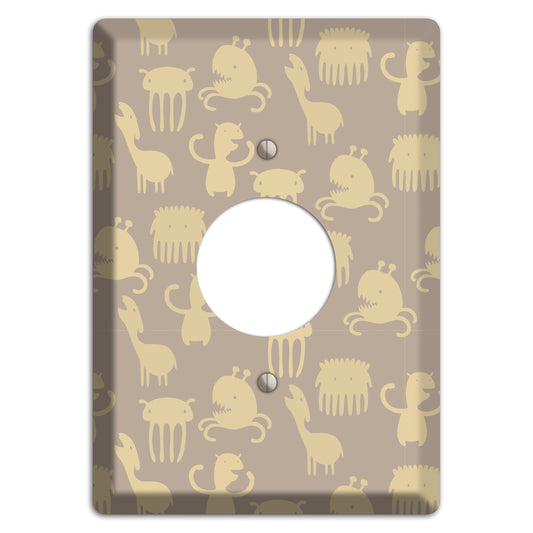Silly Monsters Brown Single Receptacle Wallplate