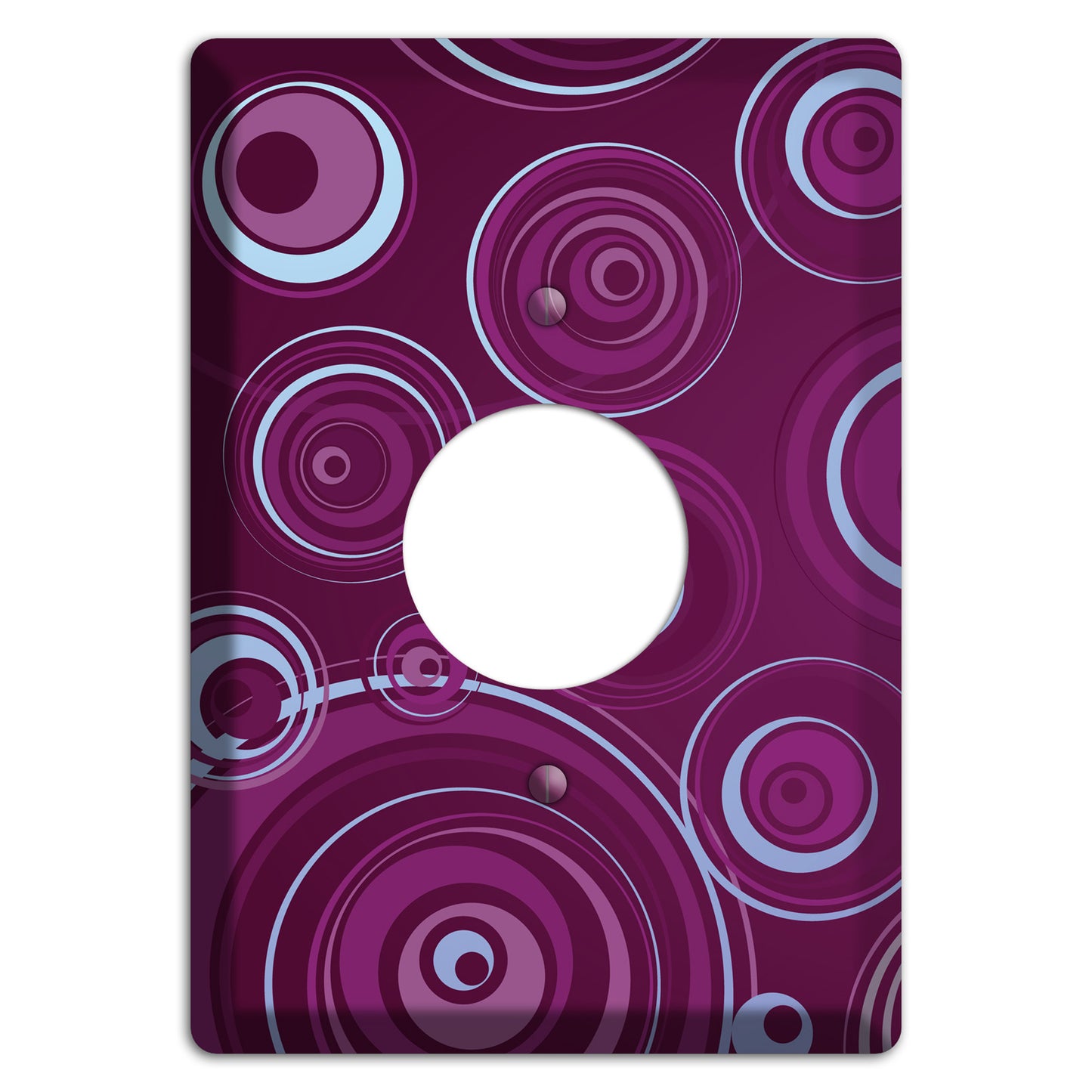 Purple Circles 3 Single Receptacle Wallplate