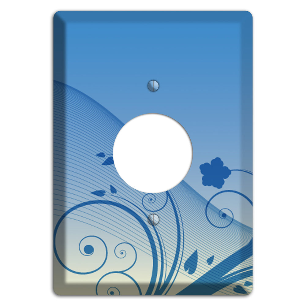 Blue Swirls Single Receptacle Wallplate