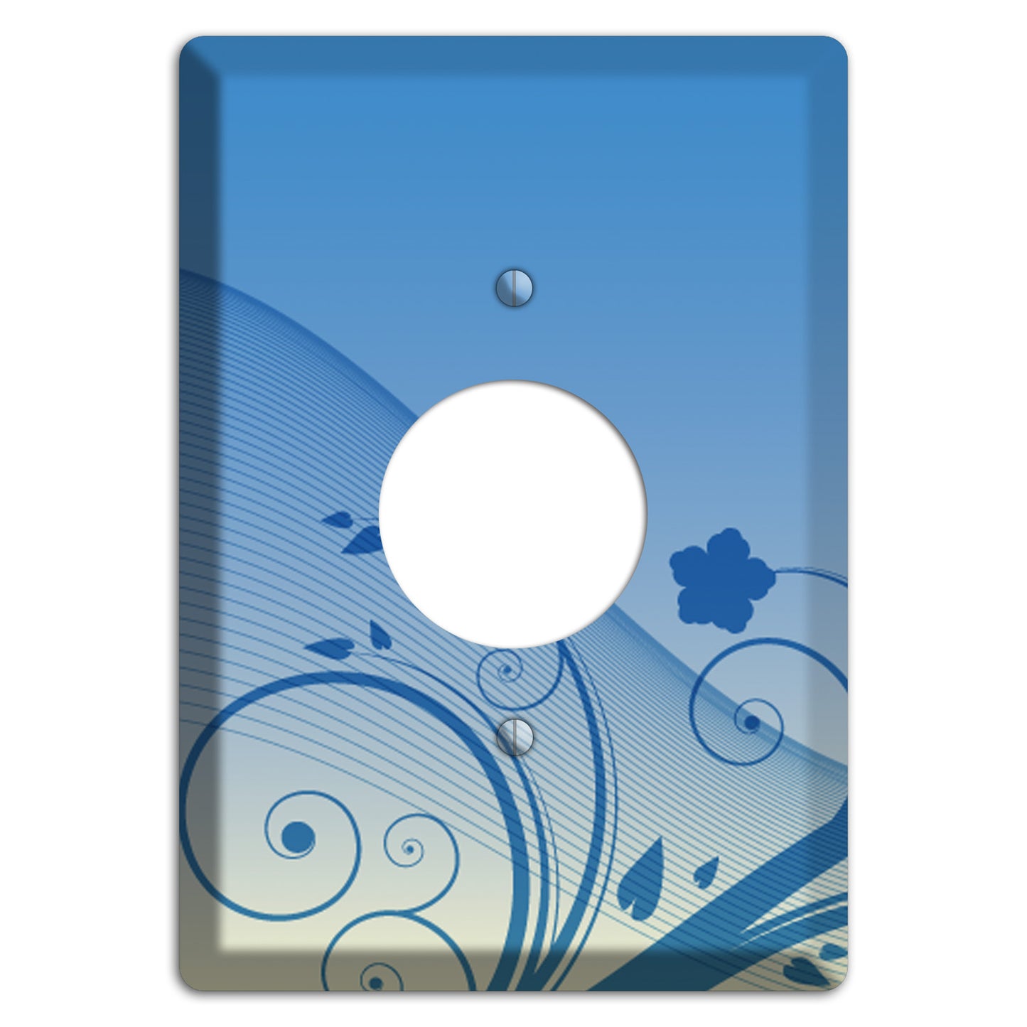 Blue Swirls Single Receptacle Wallplate