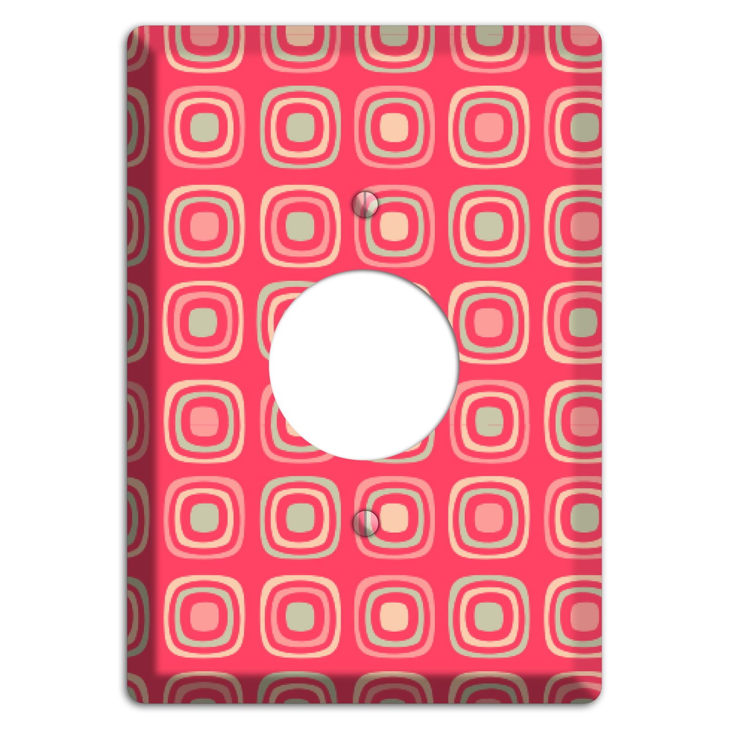 Multo Pink Retro Squares Single Receptacle Wallplate