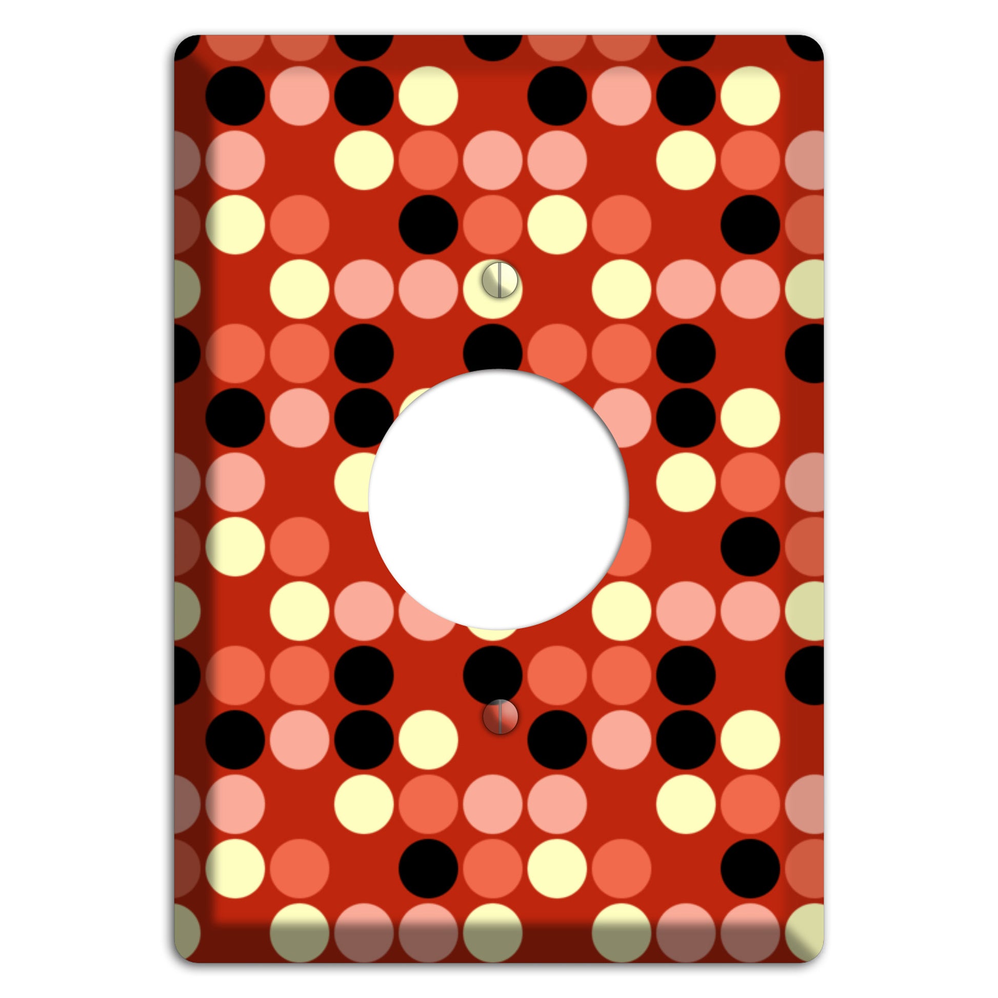 Multi Color Red Dots Single Receptacle Wallplate