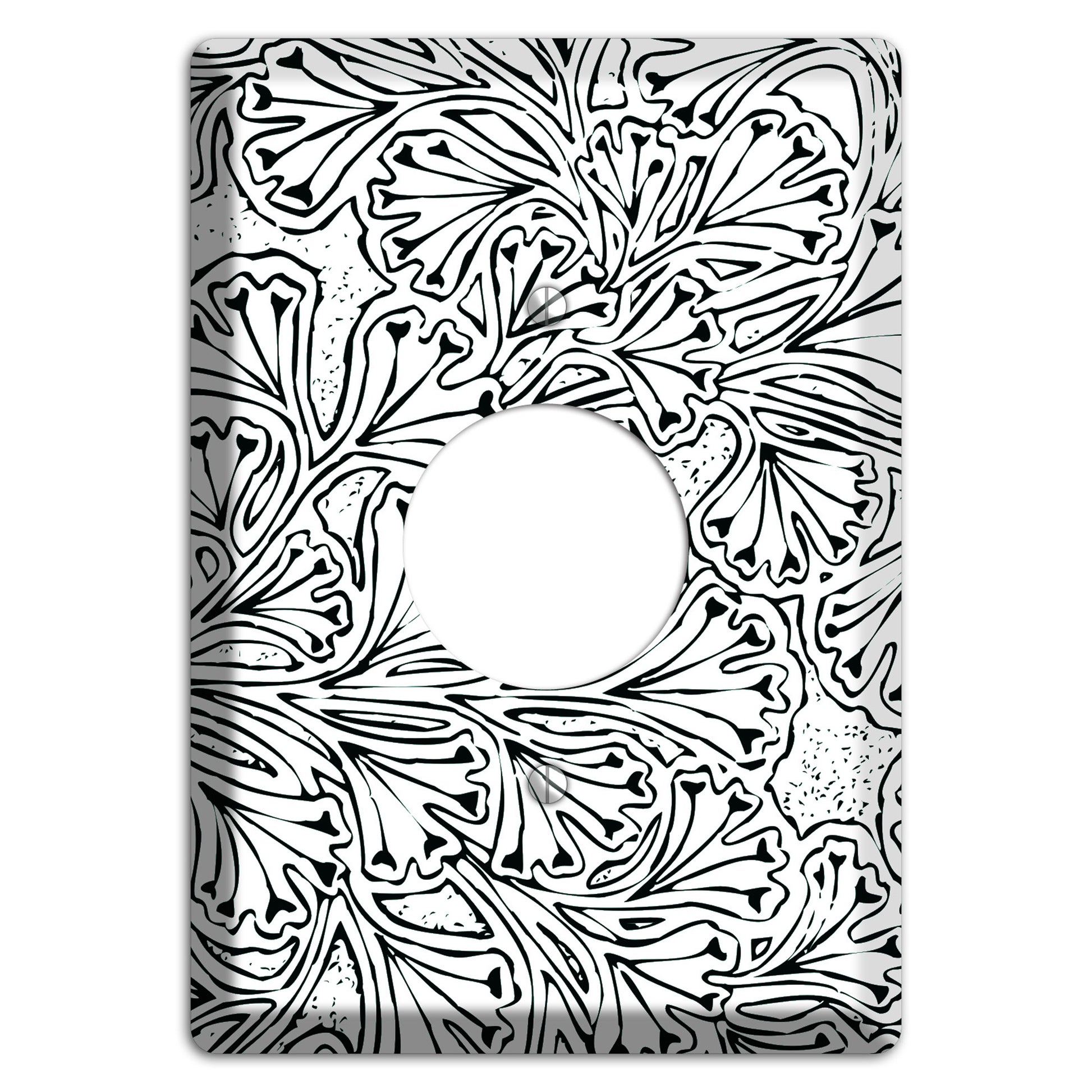 Deco Olive Interlocking Floral Single Receptacle Wallplate