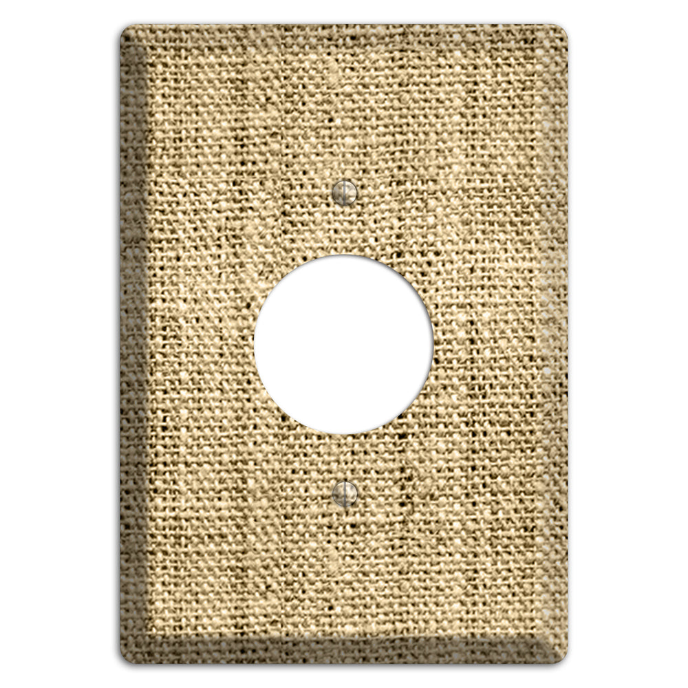 Indian Khaki Burlap Single Receptacle Wallplate