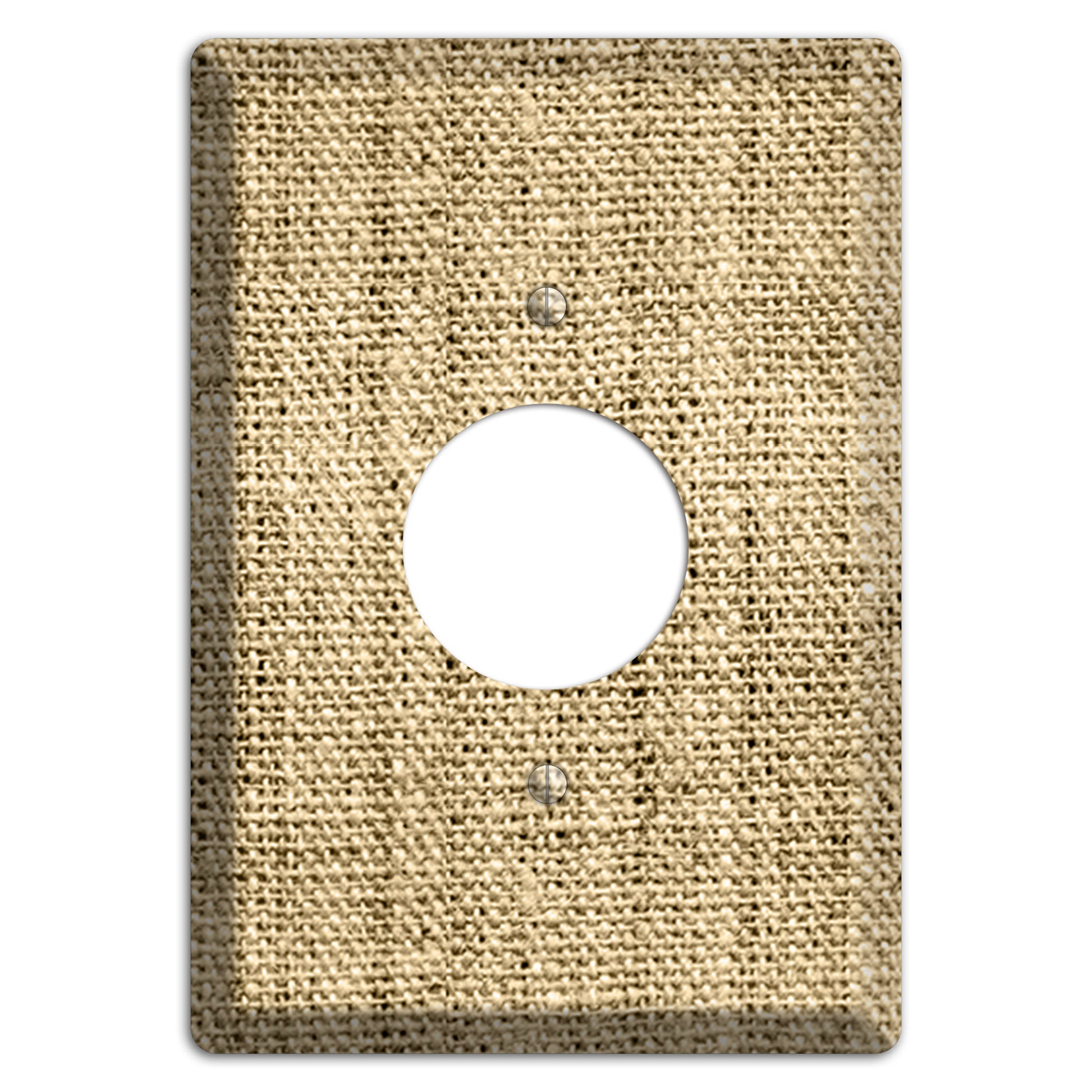 Indian Khaki Burlap Single Receptacle Wallplate