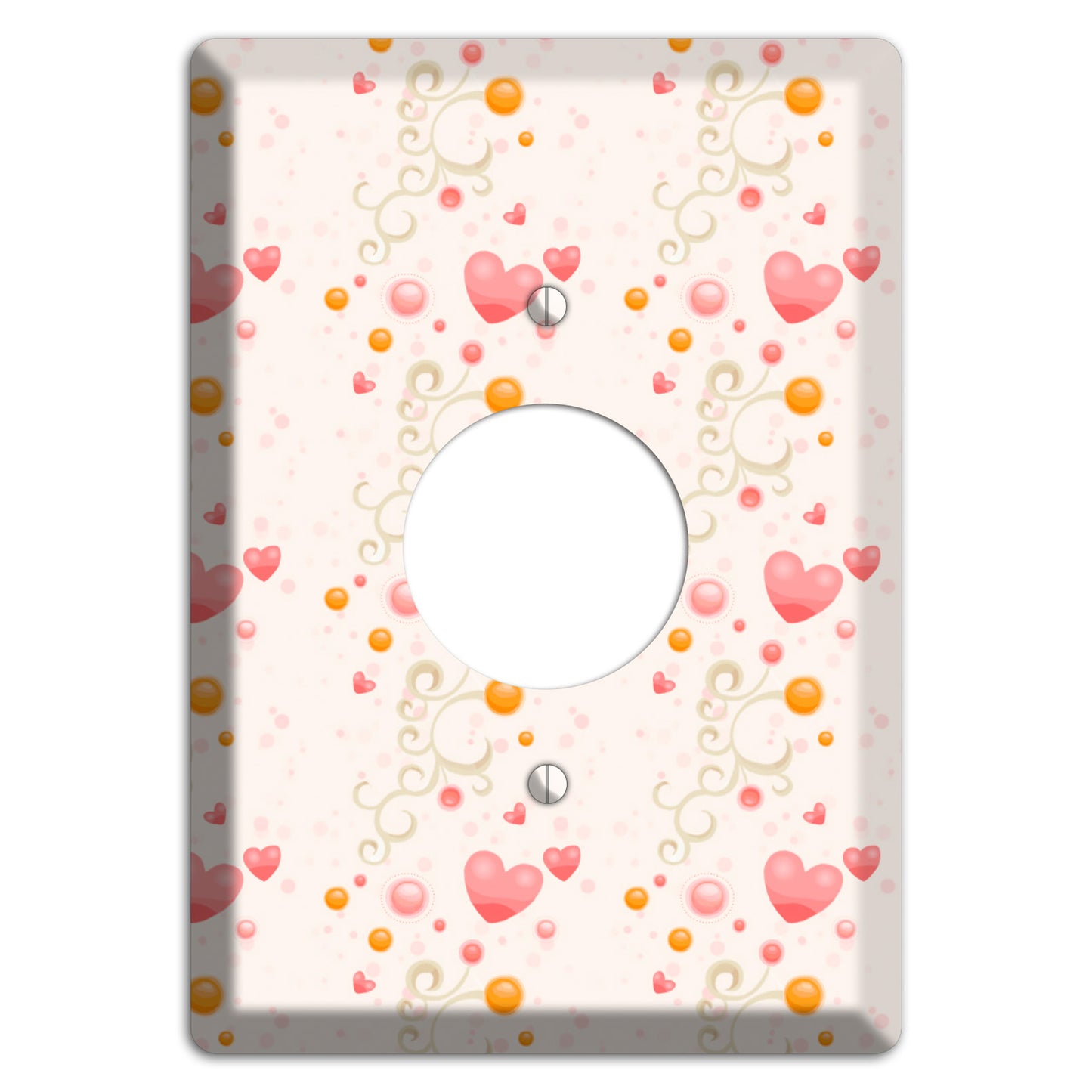 Bubbly Hearts Single Receptacle Wallplate