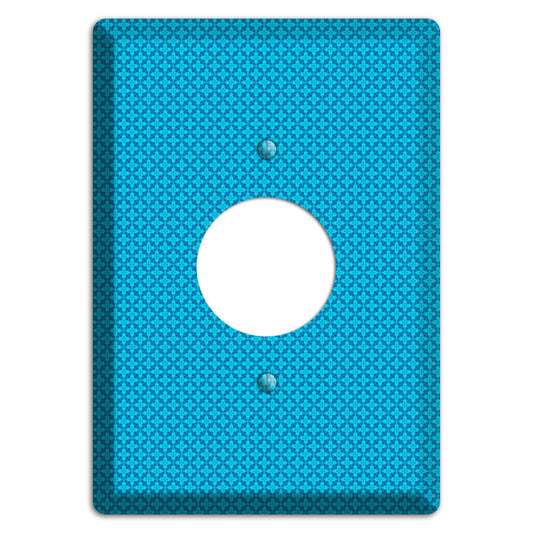 Multi Blue Checkered Quatrefoil Single Receptacle Wallplate