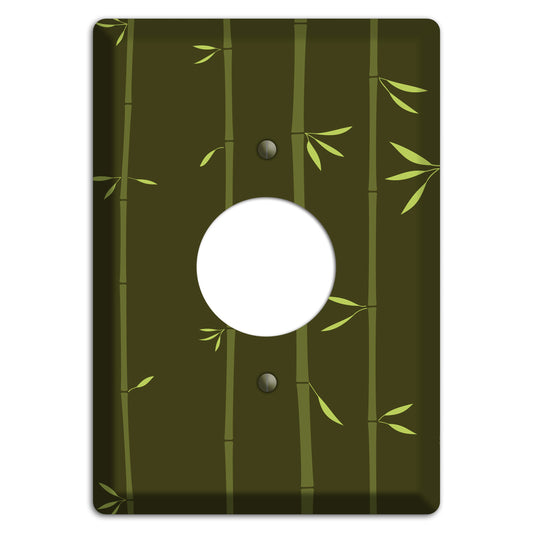 Dark Green Bamboo Single Receptacle Wallplate